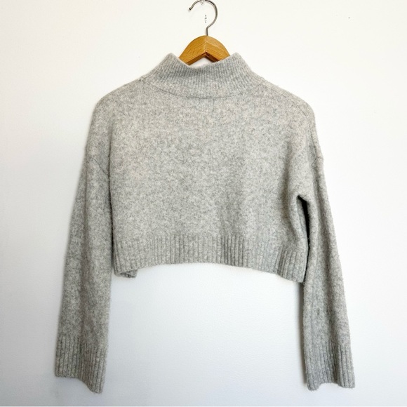Princess Polly Wool Blend Jens Turtleneck Cropped Sweater Gray Small Medium - Picture 2 of 10